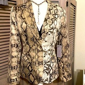 Blazer/ jacket. Diamond snake print, satin type feel,lined